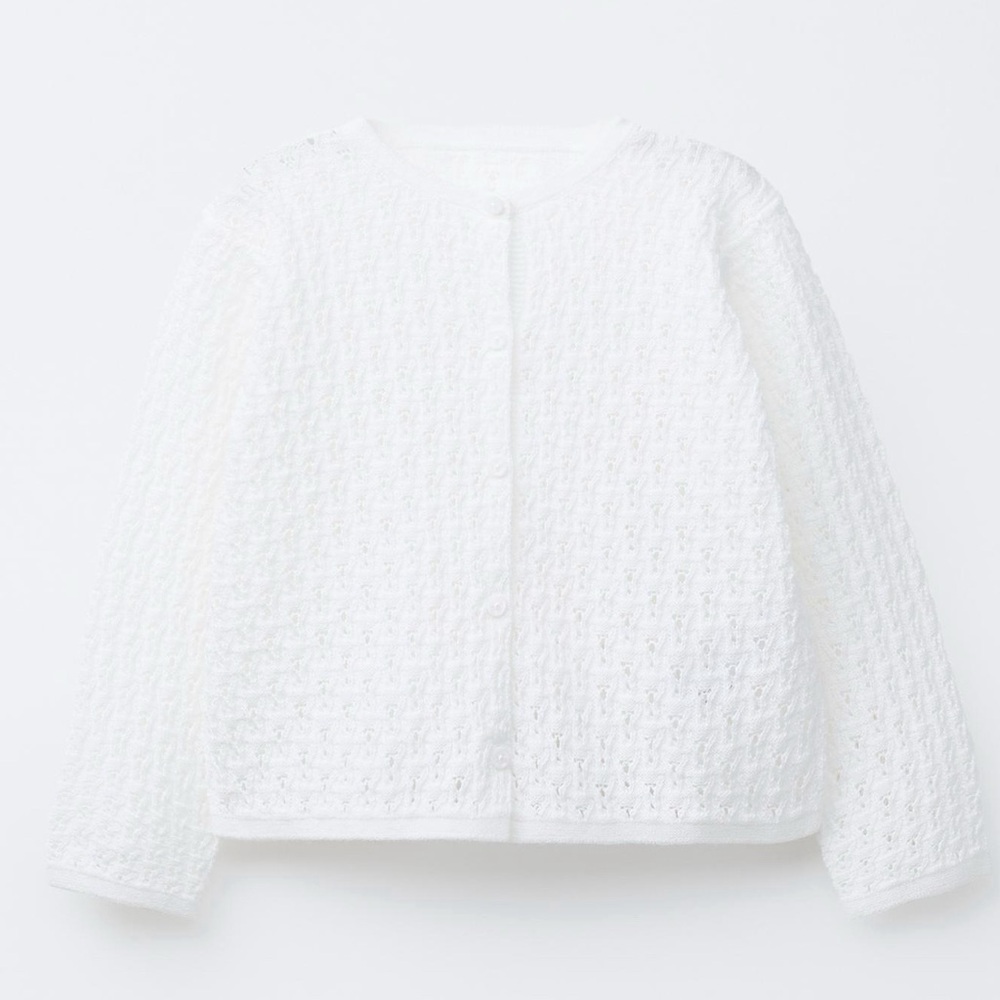 Zara White Knit Baby Sweater